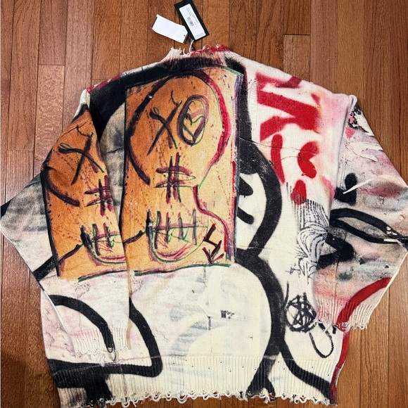 Women’s R13 Graffiti Crewneck Sweater - Medium - Picture 2 of 7